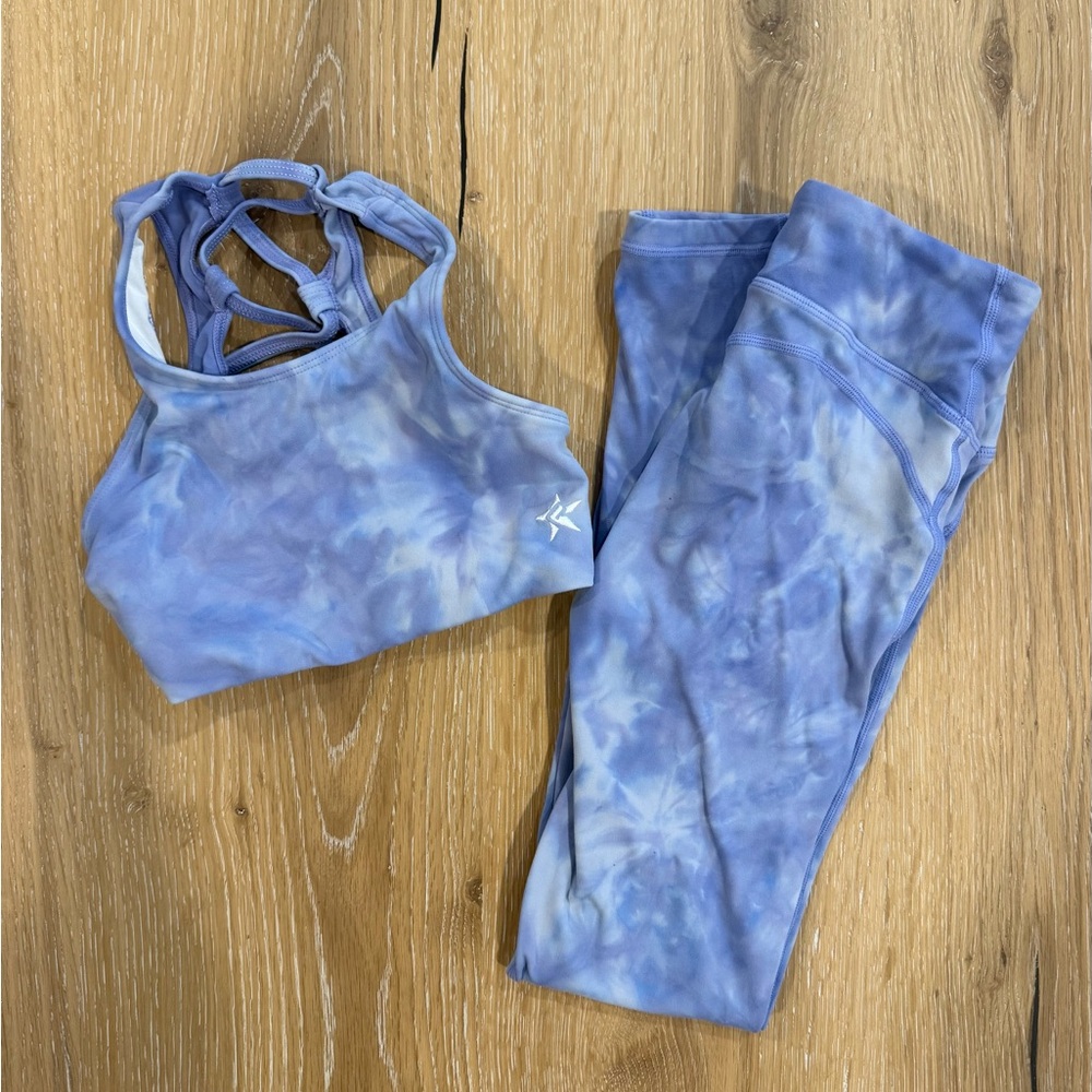 Rebel Athletic Blue Tie-Dye Activewear Set